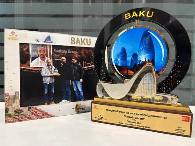 HDFC Ergo Baku Convention Diamond Club award